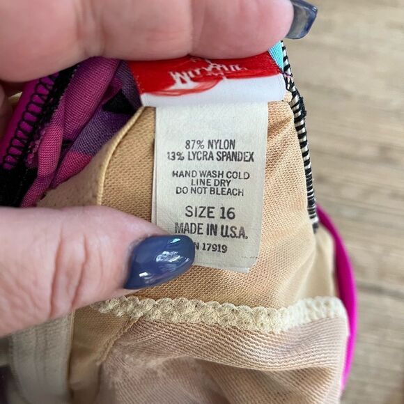 Maxine of Hollywood Retro Style One Piece Swimsuit sz 16 - Picture 5 of 5